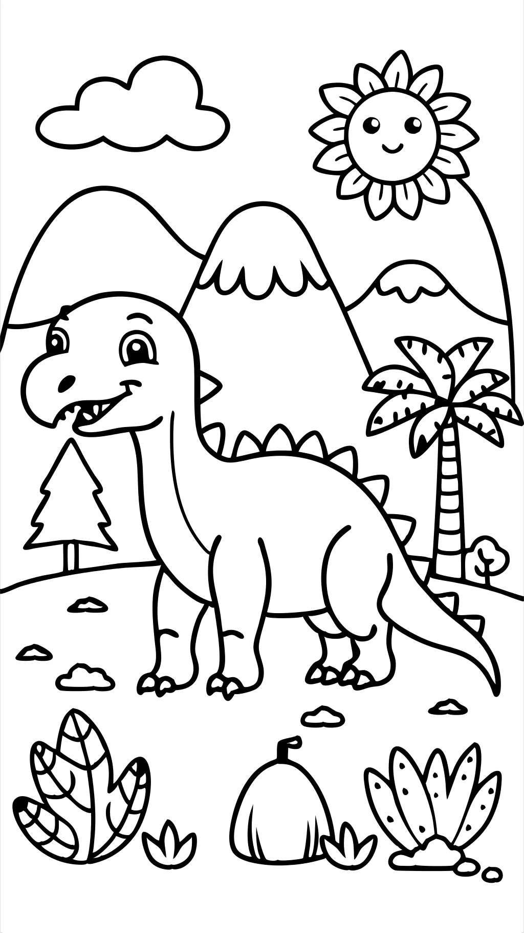 Páginas para colorear de dinosaurios para preescolares